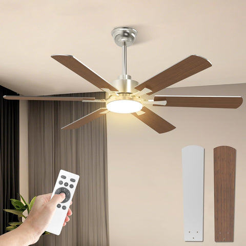 132 cm Tavan Vantilatörü ve LED Aydınlatma,Sessiz, Uzaktan Kumandalı