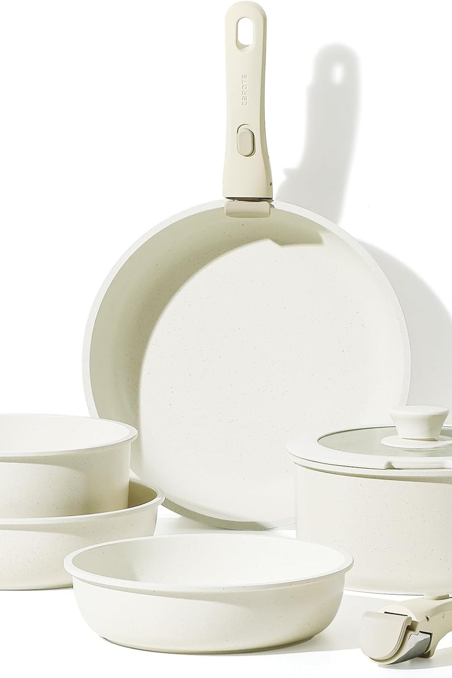 8 Parça Tencere Seti, Çıkarılabilir Saplı, Yapışmaz, İstiflenebilir, Fırın ve İndüksiyon Uyumlu