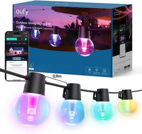 Dış Mekan Işık Zinciri E10, 30 Smart RGBWW LED, IP65 Su Geçirmez, AI Kontrolü