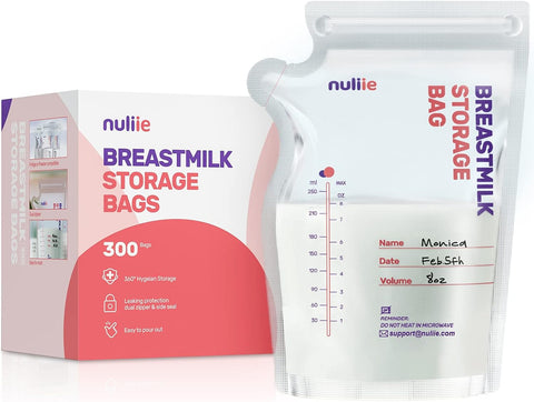 300 Adet Anne Sütü Torbası, 8 oz, BPA İçermez, Dondurulabilir, Sızıntı Koruması