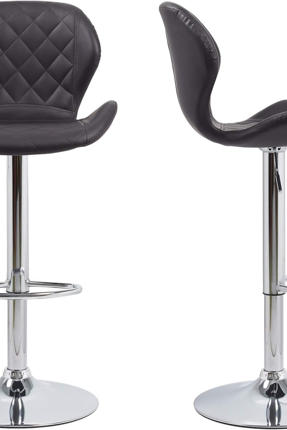 Bar Taburesi Seti 2’li, Yüksekliği Ayarlanabilir, Döner, Sırt Desteği ve Ayak Dayama