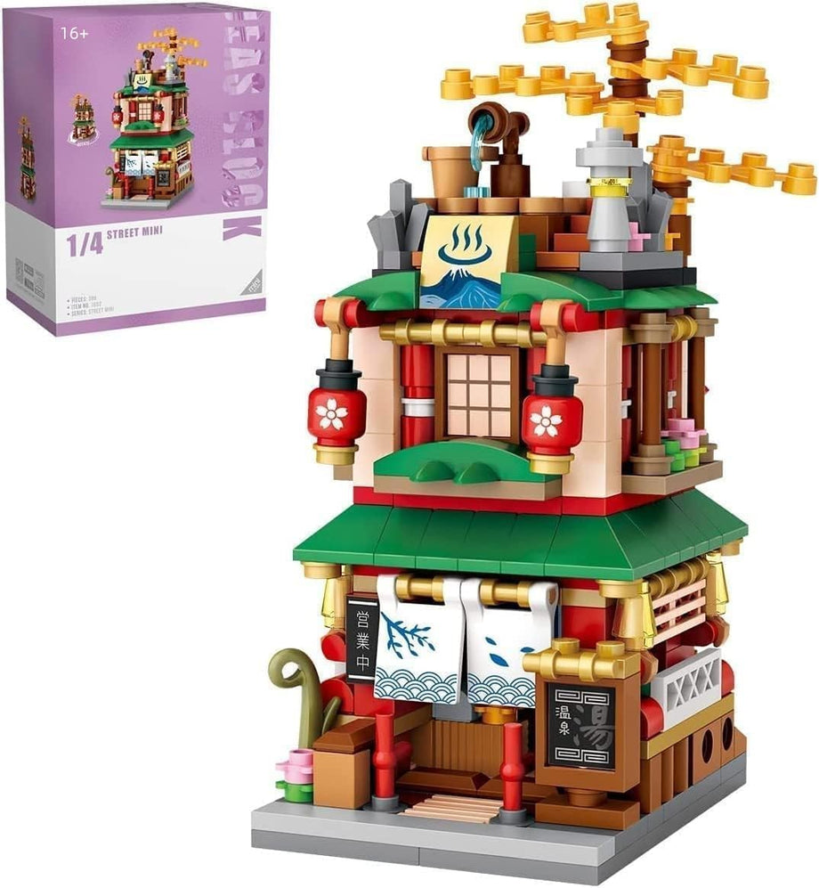 Hot Spring House Model Set, 399 Parça Japon Sokak Yapım Kiti