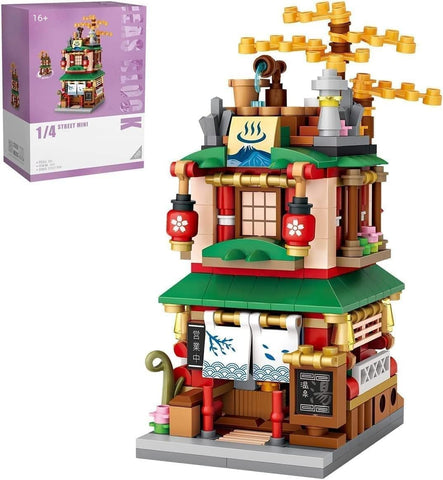 Hot Spring House Model Set, 399 Parça Japon Sokak Yapım Kiti