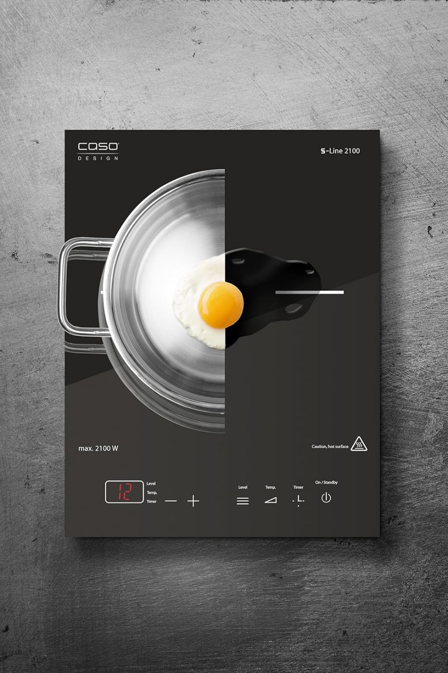 S-Line Taşınabilir İndüksiyon Ocak 2100W Paslanmaz Çelik, Dokunmatik & Modern Tasarım
