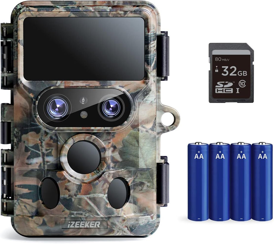 iG600 4K 60 MP Çift Objektif Vahşi Yaşam Kamerası – WiFi, Gece Görüşü, Hareket Sensörü