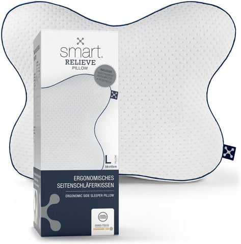 Smart Relieve Ortopedik Yastık Ergonomik Memory Foam, Oeko-Tex Sertifikalı, Yan Uyuyanlar İçin