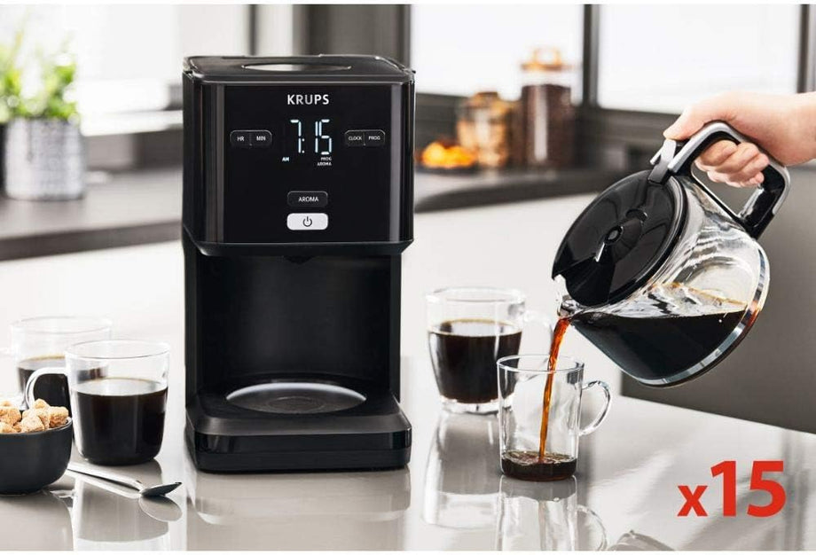 KM6008 Smart'n Light Filtre Kahve Makinesi, 1.25L, 15 Fincan Kapasite, 24 Saat Zamanlayıcı, Siyah