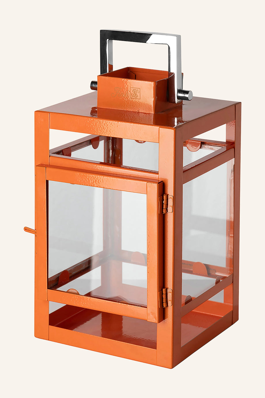 KENIA El Yapımı Fener,Turuncu, Paslanmaz Çelik & Demir, 20 cm