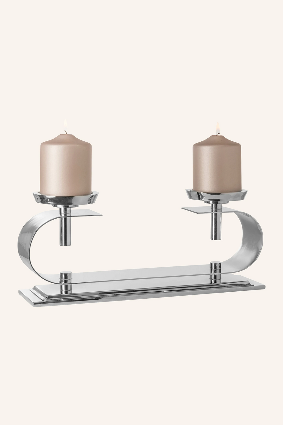 Twinson 2'li Mumluk 15,5 cm El Yapımı Parlak Vernikli Paslanmaz Çelik Şamdan