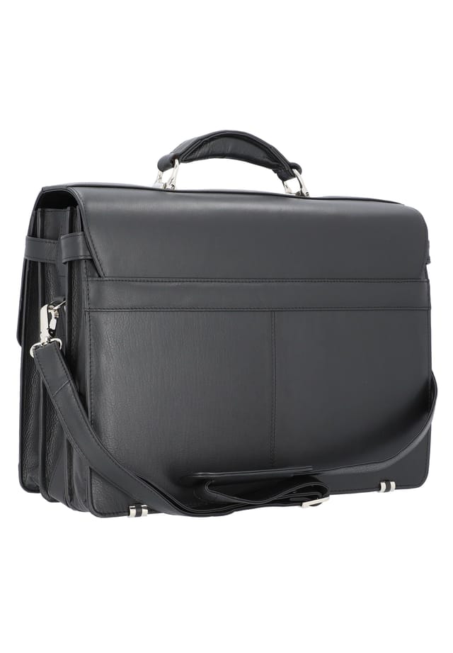 Monza Deri Aktentaş 38 cm Laptop Bölmeli Siyah 1,46 kg