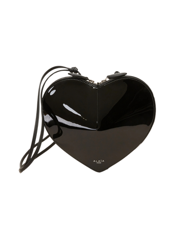 LE COEUR Rugan Omuz Çantası, Kalp Şeklinde, Parlak Deri, Ayarlanabilir Askılı, İtalyan Üretimi