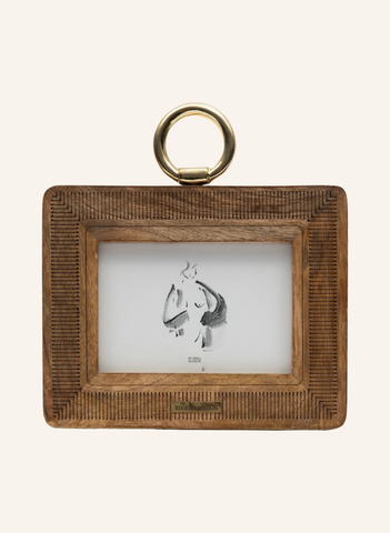 Makena 20x15 Mango Ahşap Fotoğraf Çerçevesi Gold Askı Detaylı