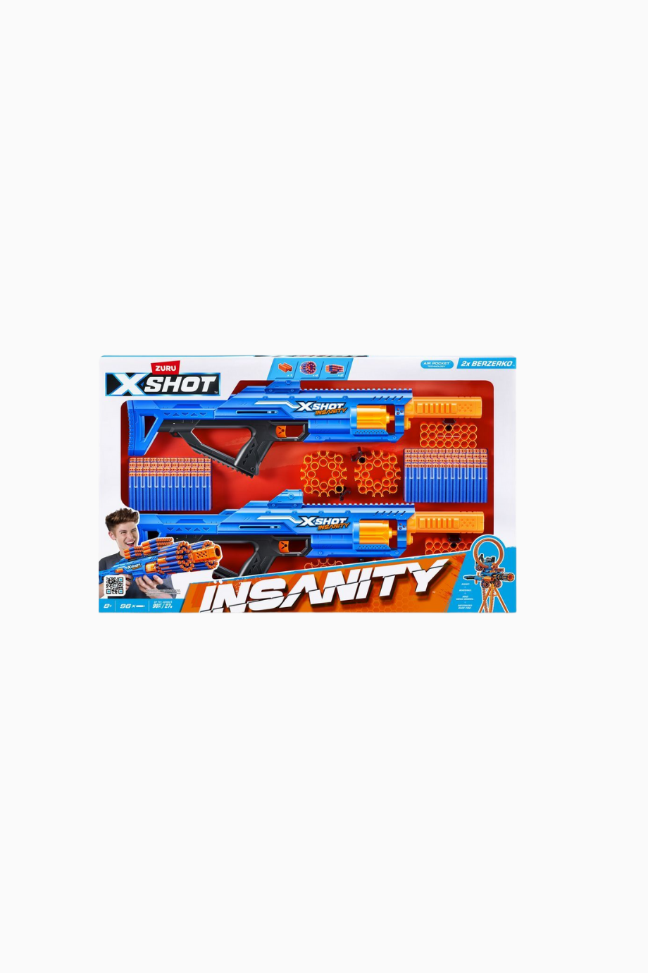 Insanity Berzerko 8 Atış 96 Dart 2'li Paket, 27 m Menzil