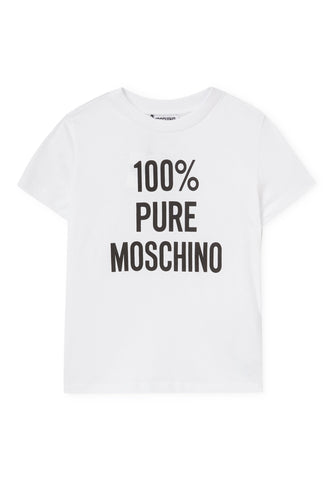 Çocuklar İçin Pamuklu Slogan T-shirt - Beyaz