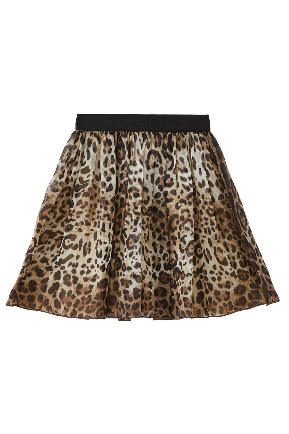 Çocuklar İçin İpek Leopar Desenli Midi Etek