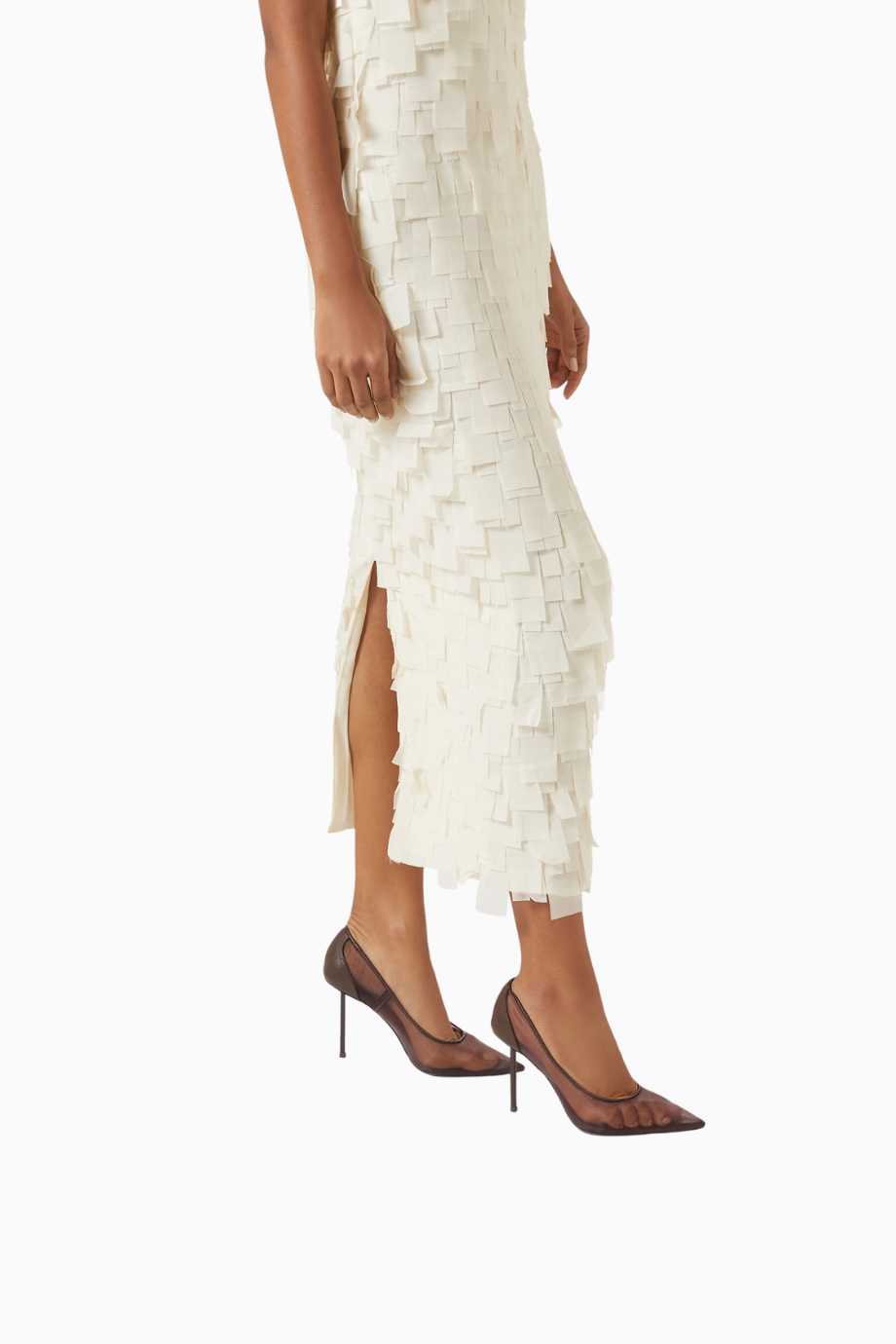 Colette 100 Burgundy Vegan Mesh Sivri Burunlu, Stiletto Topuklu Şık Kadın Ayakkabı