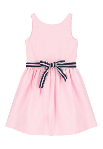 Çocuklar İçin Pamuklu Oxford Elbise - Açık/Pastel Pembe