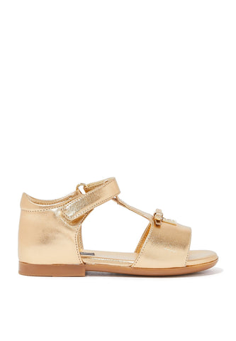 Çocuklar için İlk Adımlar Deri Sandaletler - Metalik