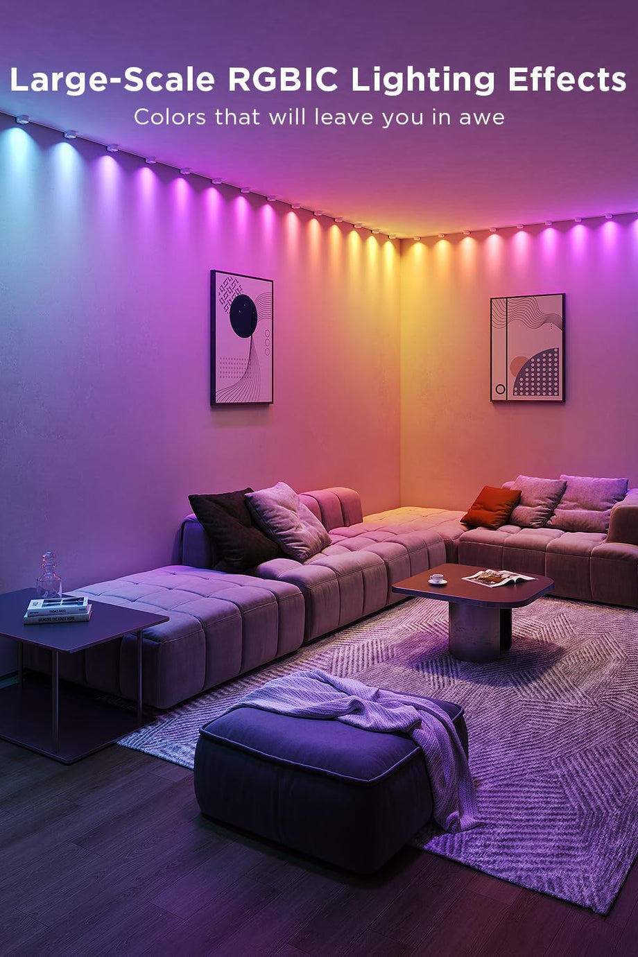 Smart RGBIC İç Mekan Duvar Lambası, Alexa Uyumu, Müzik Senkronizasyonu