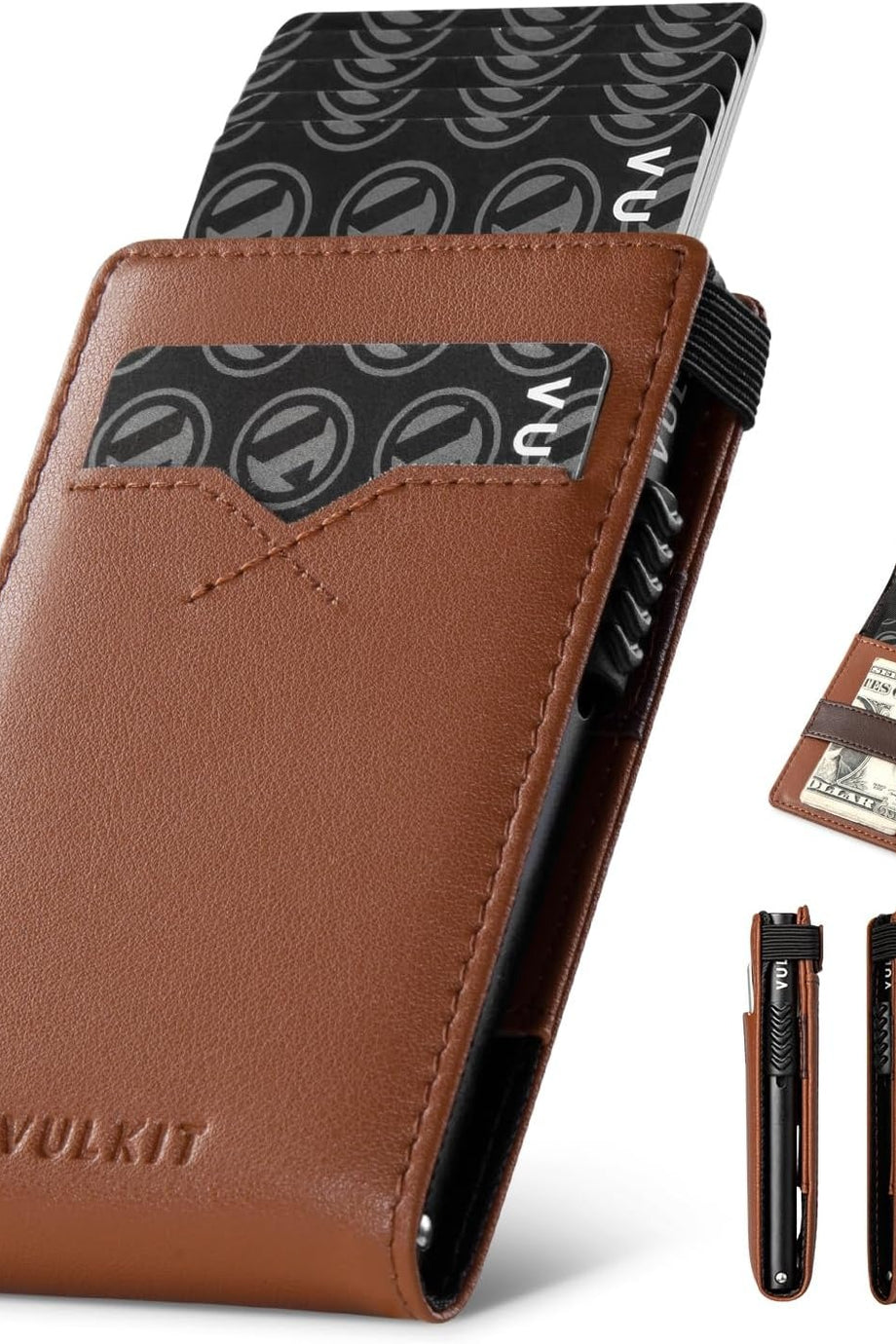 RFID Korumalı Pop Up Slim Cüzdan 8 Kartlık Deri Kartlık ID Pencereli