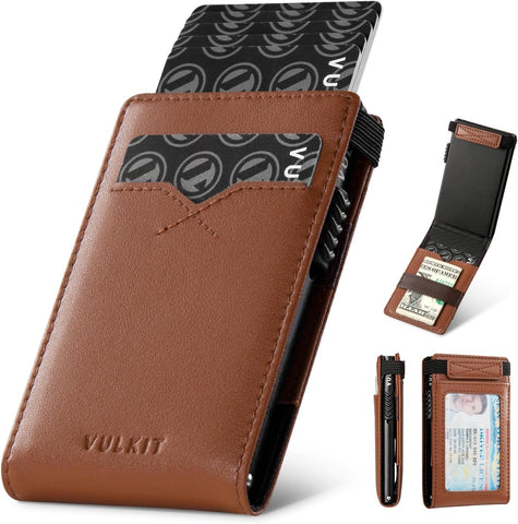 RFID Korumalı Pop Up Slim Cüzdan 8 Kartlık Deri Kartlık ID Pencereli