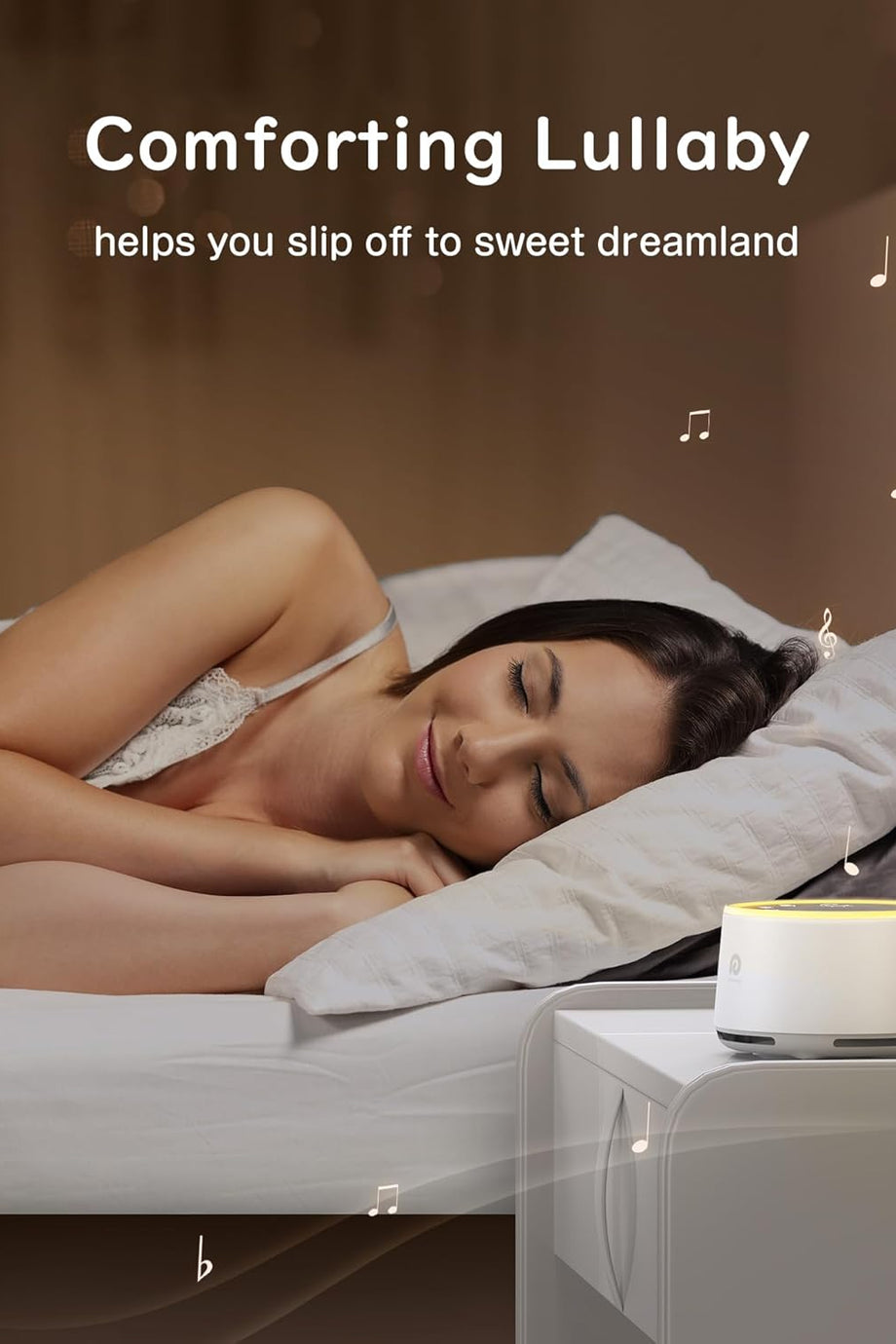 D1 Beyaz Gürültü Makinesi, 24 HiFi Ses, Gece Lambası, Zamanlayıcı, Uyku Yardımı