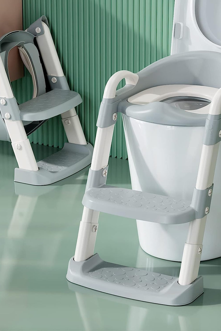 Çocuk Tuvalet Oturağı, Kaymaz, Katlanabilir, Merdivenli ve Ergonomik