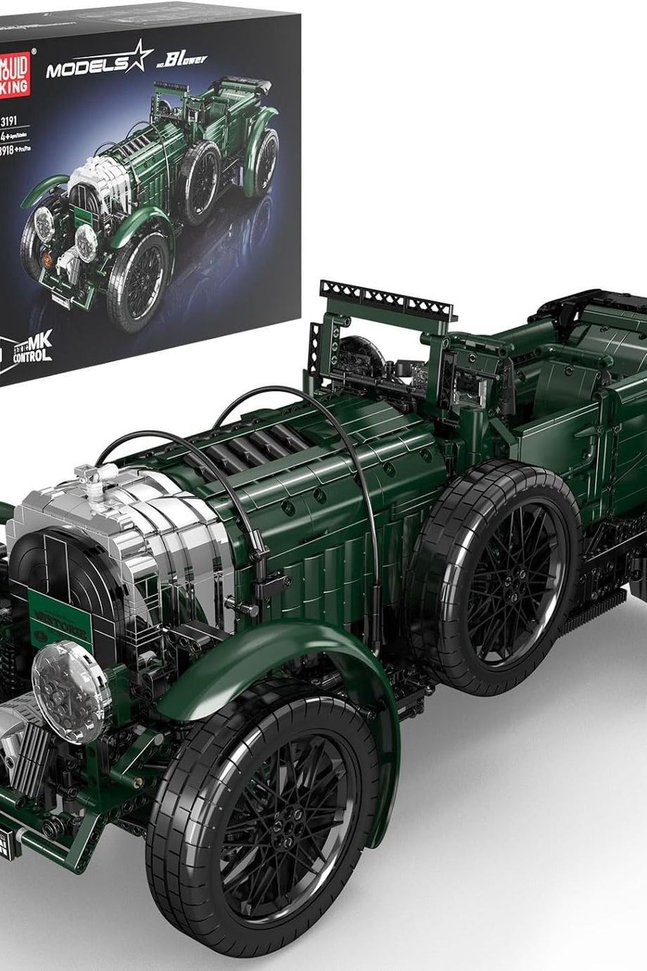13191 Uzaktan Kumandalı Vintage Spor Araba Yapı Blokları 3918 Parça, İngiliz Koleksiyon Araba Modeli