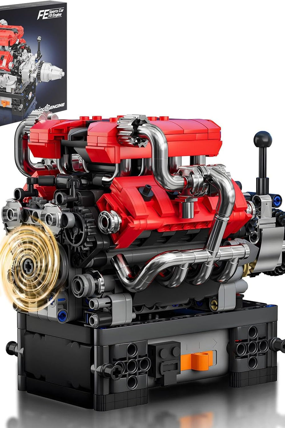 V8 Motor Yapım Seti, 750 Parça, Teknik Spor Araba Motor Modeli