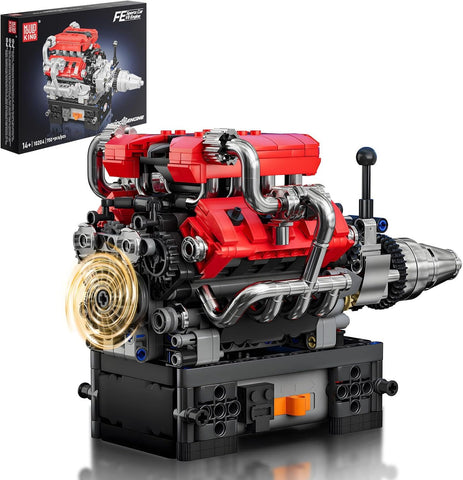 V8 Motor Yapım Seti, 750 Parça, Teknik Spor Araba Motor Modeli