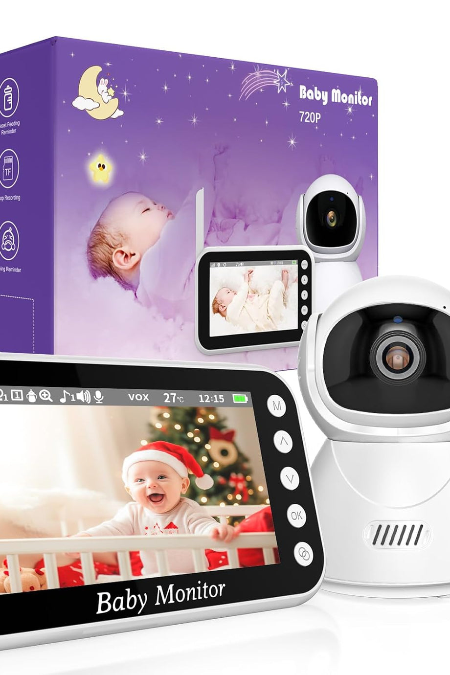 Bebek Telsizi, 720p IPS Ekran & Gece Görüşü