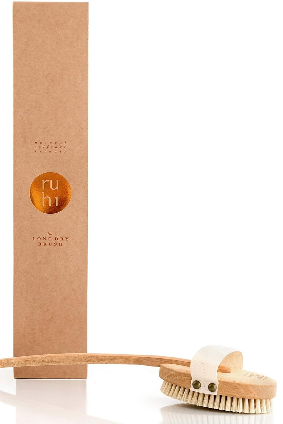 Doğal Vücut Fırçası, Almanya Üretimi, Plastik İçermeyen, Selülit Karşıtı, Uzun Saplı