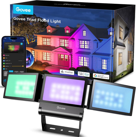 Triade RGBIC LED Projektör 4500 lm, IP66, Akıllı Dış Mekan Işığı, Alexa & Matter Uyumlu