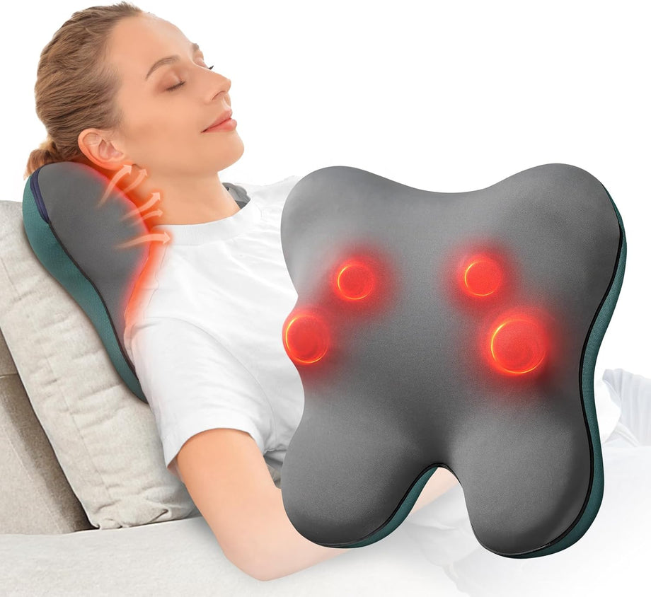Isı Fonksiyonlu Shiatsu 3D Yoğurma Boyun Masaj Aleti, Sırt, Boyun, Bacak ve Kas Ağrısı İçin