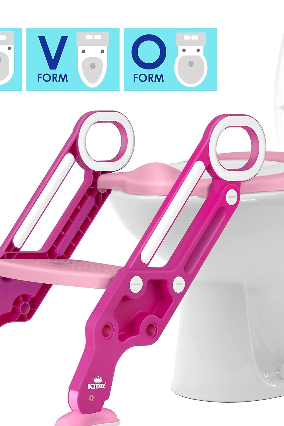 Katlanabilir Klozet Adaptörü, Basamaklı ve Kolları Destekli, Yükseklik Ayarlı