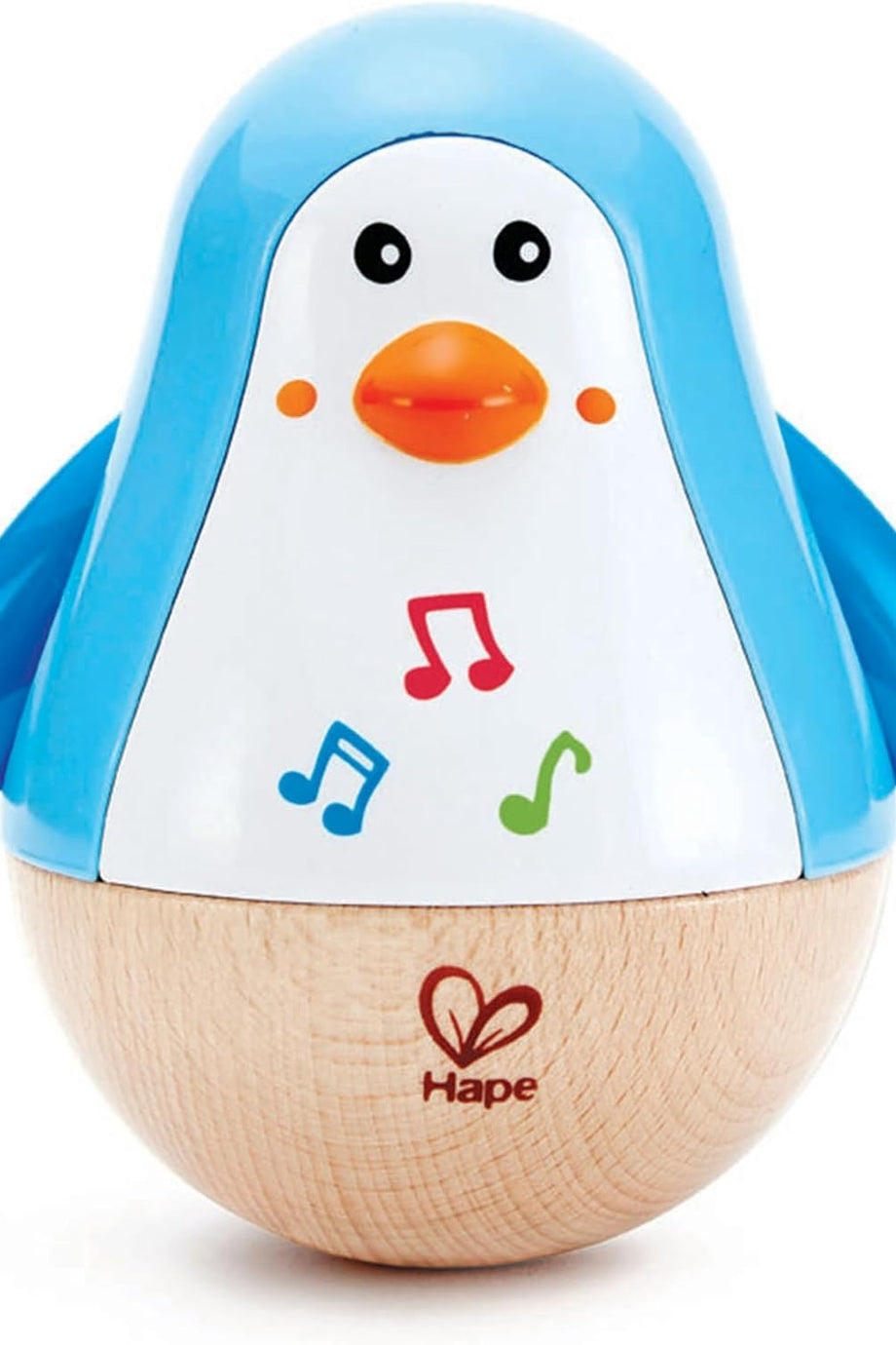 Ahşap Sallanan Penguen Zil Sesli Motor Becerileri Oyuncağı 6 Ay ve Üzeri Mavi