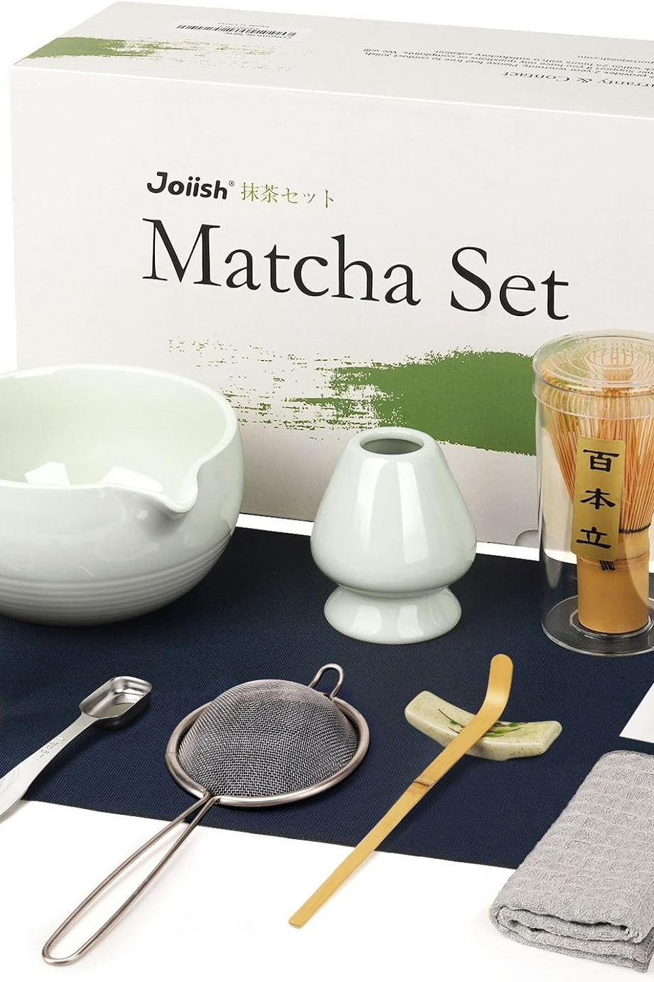 10 Parça Japon Matcha Seti Bambu Çırpıcı, Spoutlu Kase ve Ölçü Kaşıklı Seremoni Takımı