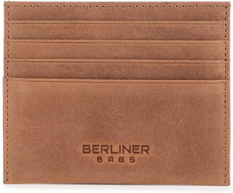 RFID Korumalı Kart Kılıfı, Minimalist Deri Cüzdan, Deve