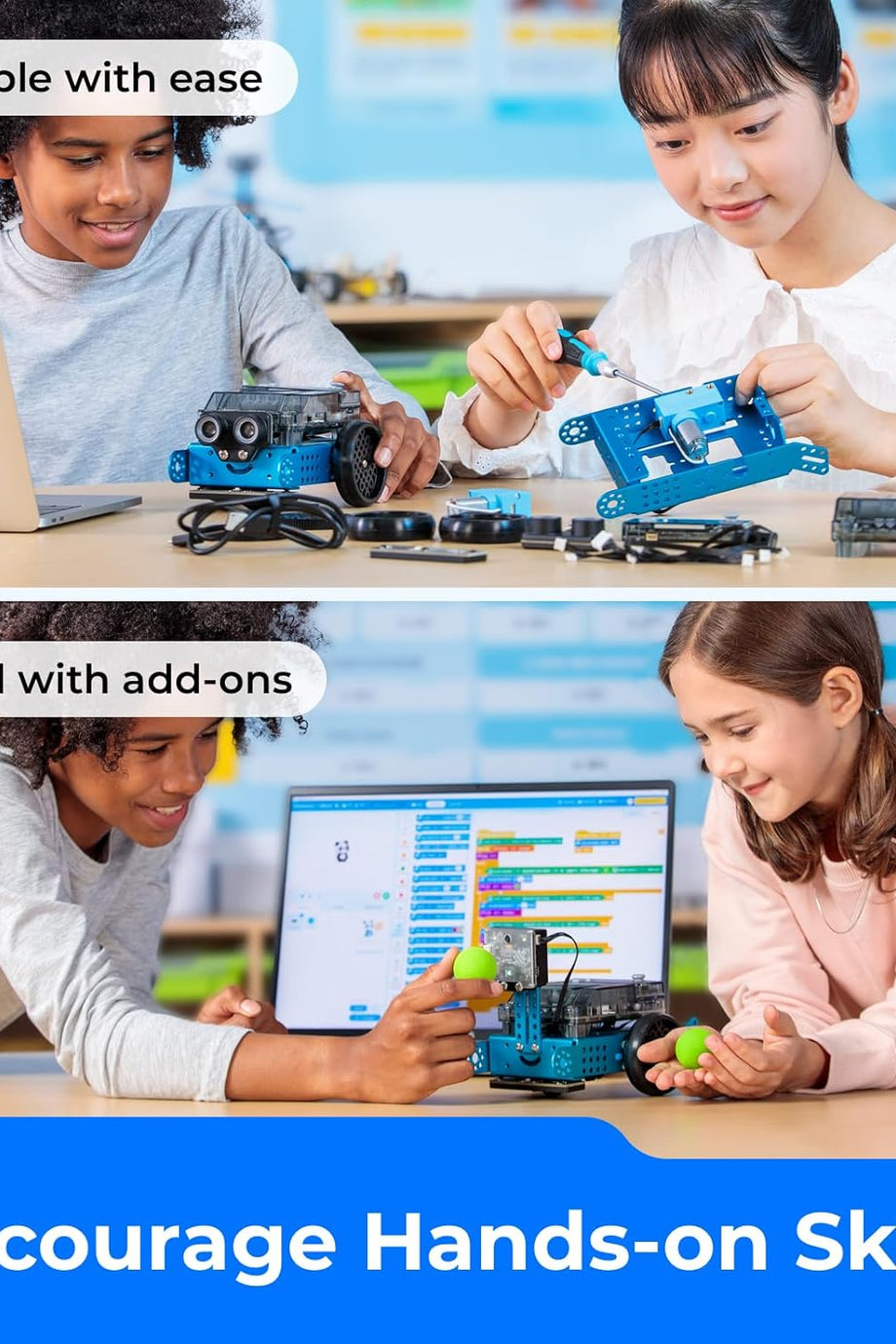 mBot 2, WiFi Uzaktan Kumandalı Yapay Zeka Robot Oyuncağı, Scratch ve Python Uyumlu