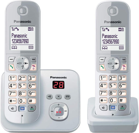 KX-TG6822GS Kablosuz Telefon Cevap Makinesi, Gece Modu, 2'li Set