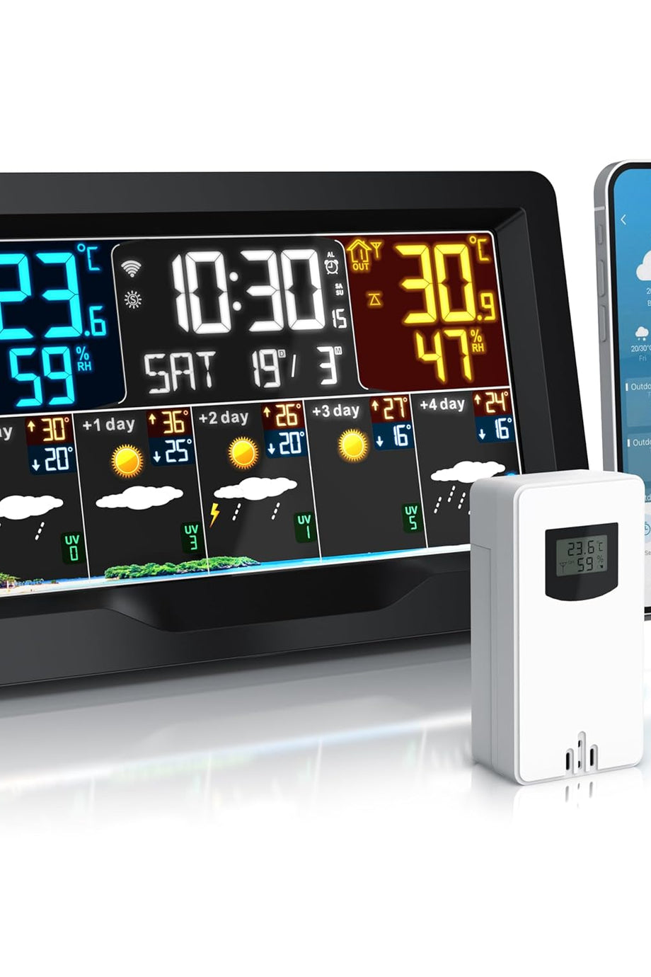 WiFi Hava İstasyonu, Dış Sensörlü, Tuya ve Smart Life Uyumlu