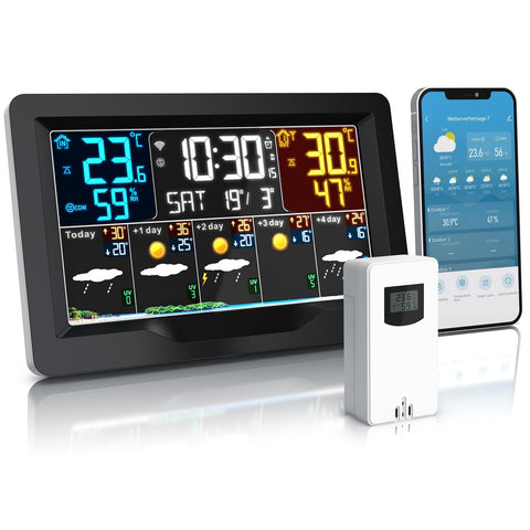 WiFi Hava İstasyonu, Dış Sensörlü, Tuya ve Smart Life Uyumlu