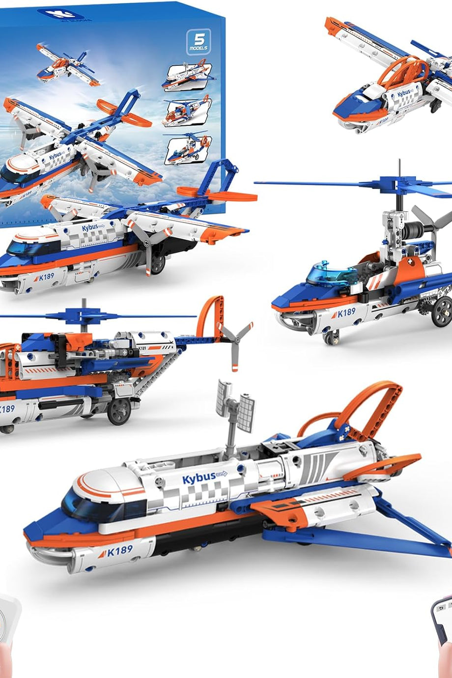 RC Roboter Bauset, 5'i 1 Arada Uygulama ve Uzaktan Kontrol İle Robotik Oyuncak Seti