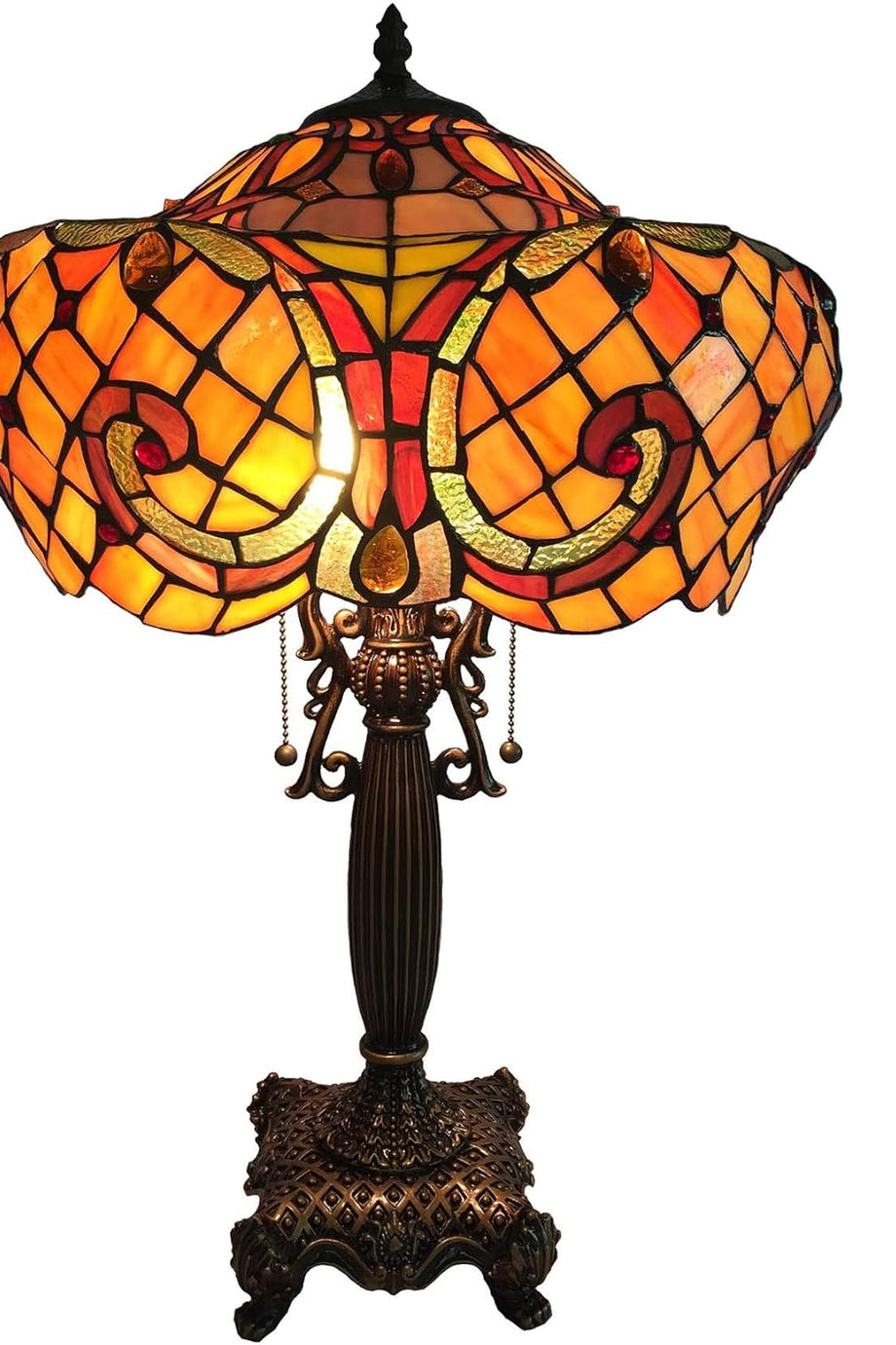 Barok Tiffany Tarzı Vitray Masa Lambası