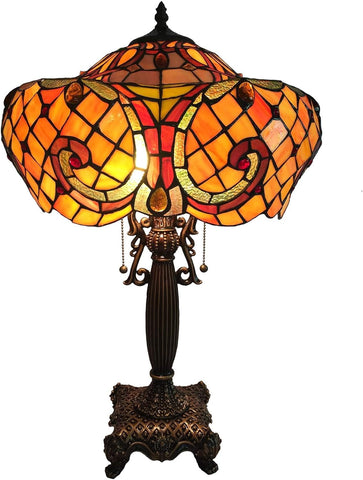 Barok Tiffany Tarzı Vitray Masa Lambası