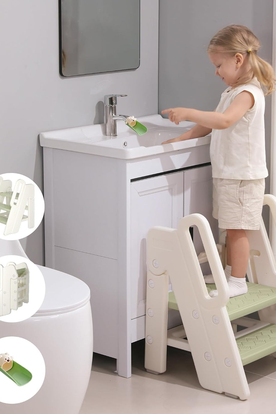 Katlanabilir Çocuk Klozet Adaptörü, Kaymaz Basamaklı ve Yumuşak Minderli Tuvalet Eğitimi