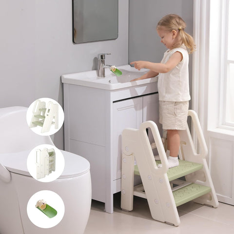 Katlanabilir Çocuk Klozet Adaptörü, Kaymaz Basamaklı ve Yumuşak Minderli Tuvalet Eğitimi