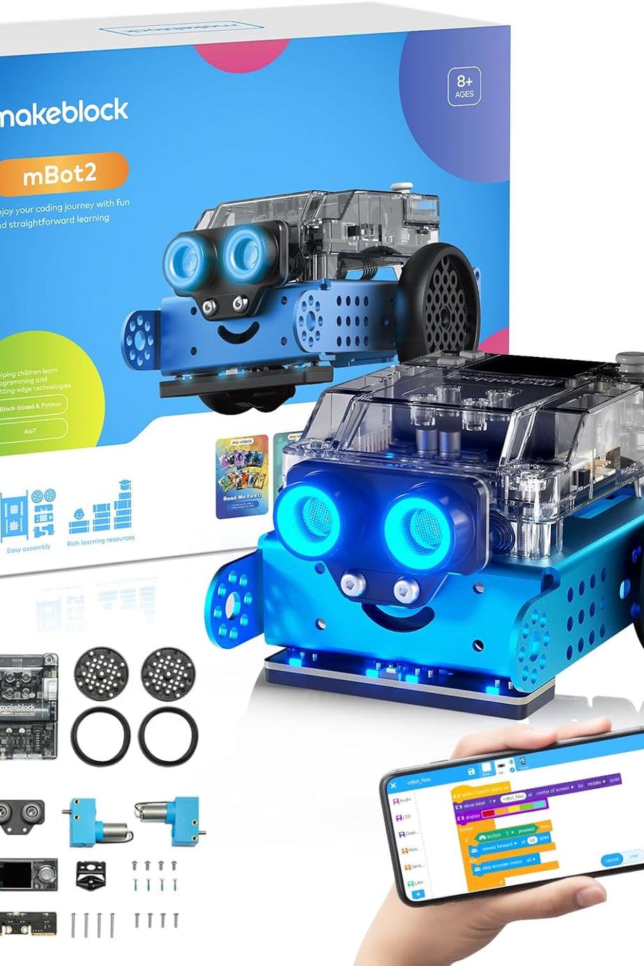 mBot 2, WiFi Uzaktan Kumandalı Yapay Zeka Robot Oyuncağı, Scratch ve Python Uyumlu