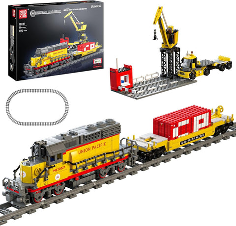 12027 Elektrikli Demiryolu Tren Yapı Blokları Seti 1170 Parça, Uzaktan Kumandalı ve Raylı Model