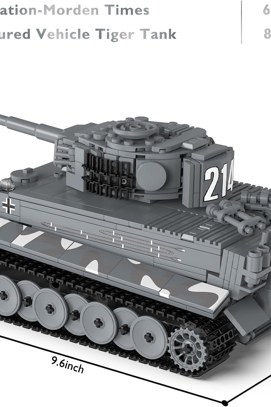 Tank Kelepçeleme Blokları Modeli, 2. Dünya Savaşı Kaplan Tankı, Uzaktan Kumandalı, 800 Parça